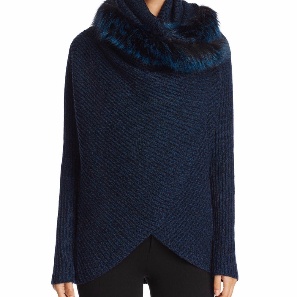 Elie Tahari Niki w fur sweater